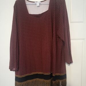 Elegant Maroon and Black Dress